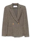Harris Wharf London Hacking Jacket In Beige Houndstooth In Beige