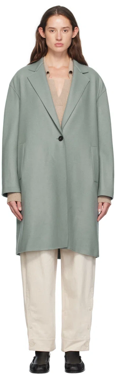 Harris Wharf London Blue Oversized Coat In 663 Sage Green