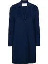 Harris Wharf London Single-breasted Scuba Coat In Blue