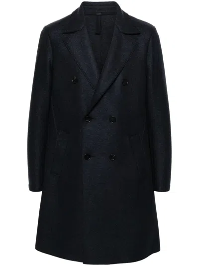 Harris Wharf London Boiled-wool Coat In Blue