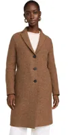 Harris Wharf London Boiled Wool Overcoat Caramel Melange In Caramel Melange