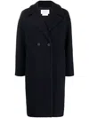 Harris Wharf London Boxy Double-breasted Coat In Blue