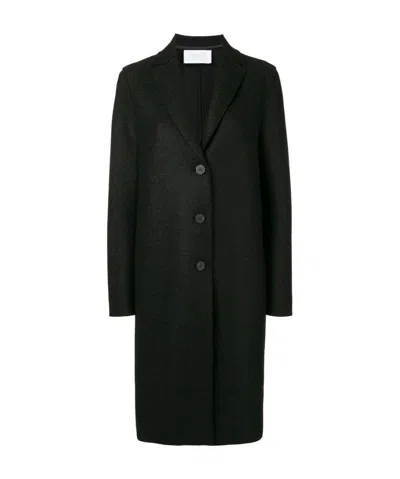 Harris Wharf London Boxy Buttoned Coat In Black