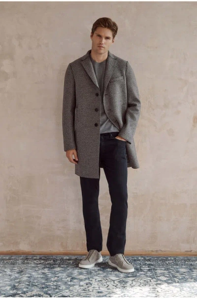 Harris Wharf London Boxy Coat In Black White In Gray