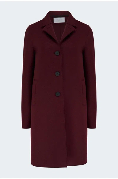 Harris Wharf London Boxy Coat In Cinabre In Burgundy