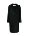 Harris Wharf London Boxy Double-breasted Coat In Black