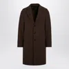Harris Wharf London Single Breasted Coat In Virgin Wool In Brown