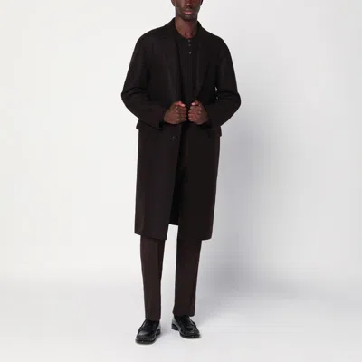 Harris Wharf London Brown Single-breasted Wool Coat Men