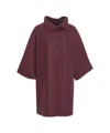 Harris Wharf London Burgundy Virgin Wool Short Coat With High Collar And Wide Sleeves In Burgundy