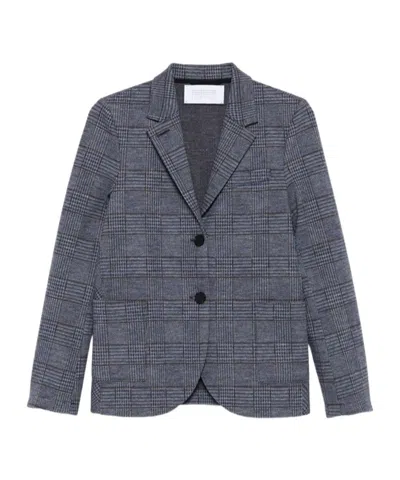 HARRIS WHARF LONDON BUTTON CHECK BLAZER