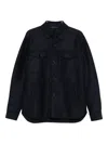 Harris Wharf London Button-down Flap-pocket Shirt Jacket In Blue