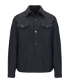 Harris Wharf London Button-down Flap-pocket Shirt Jacket In Blue