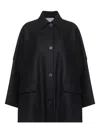 Harris Wharf London Button-fastening Patch-pocket Coat In Black
