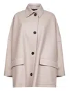 Harris Wharf London Button-fastening Patch-pocket Coat In Pink