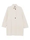 Harris Wharf London Wool High Neck Coat With Side Pockets In Metallic