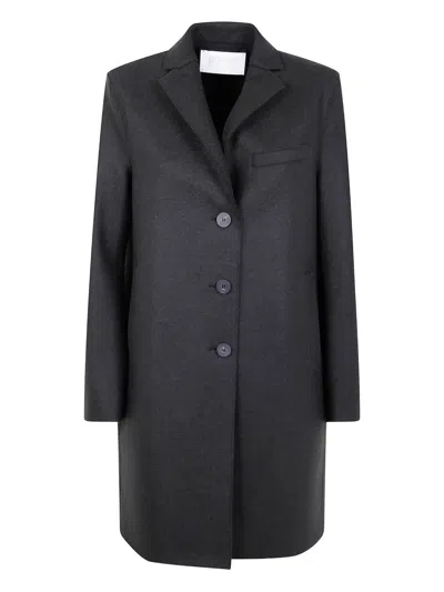 HARRIS WHARF LONDON BUTTON-FASTENING WOOL COAT