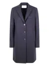 Harris Wharf London Button-fastening Wool Coat In Blue