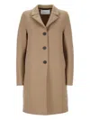 Harris Wharf London Button-fastening Wool Coat In Brown