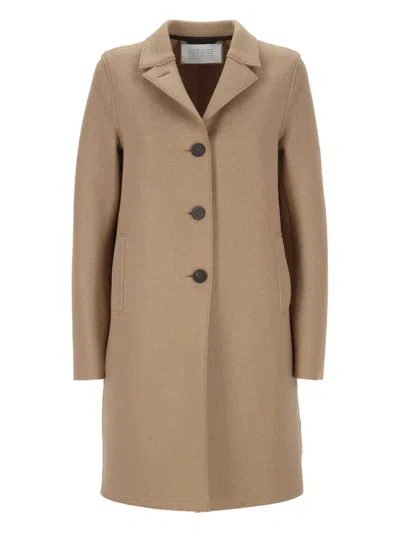 Harris Wharf London Button-fastening Wool Coat In Brown