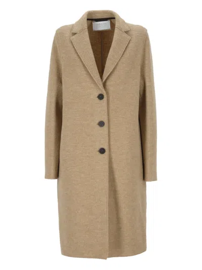 HARRIS WHARF LONDON BUTTON-FASTENING WOOL COAT