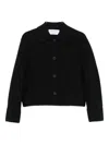 Harris Wharf London Button-front Collared Jacket In Black
