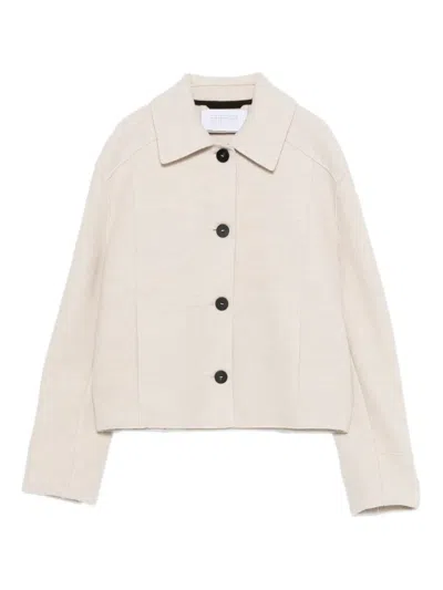 HARRIS WHARF LONDON BUTTON-FRONT CROPPED JACKET