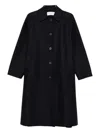 Harris Wharf London Wool Coat With Raglan Sleeves And Pockets In Black