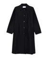 Harris Wharf London Navy Blue Button-front Coat In Blue