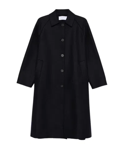 HARRIS WHARF LONDON BUTTON-FRONT RAGLAN-SLEEVE COAT