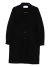 Harris Wharf London Button-front Wool Coat In Black