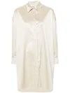 Harris Wharf London Button-up Satin Shirtdress In Neutrals