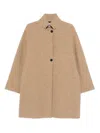 Harris Wharf London Buttoned Coat In Neutral
