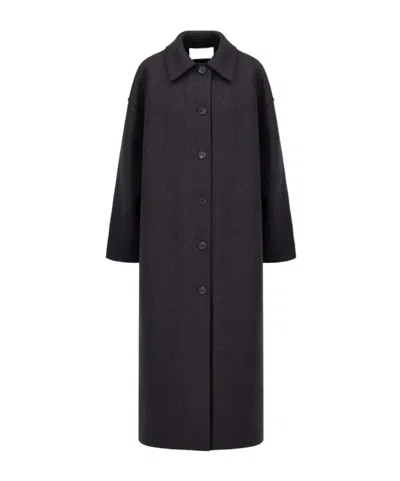 Harris Wharf London Button-front Coat In Black