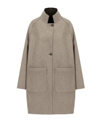 Harris Wharf London Button-front Coat In Gray