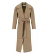 Harris Wharf London Camel Coat With Belt In Neutral
