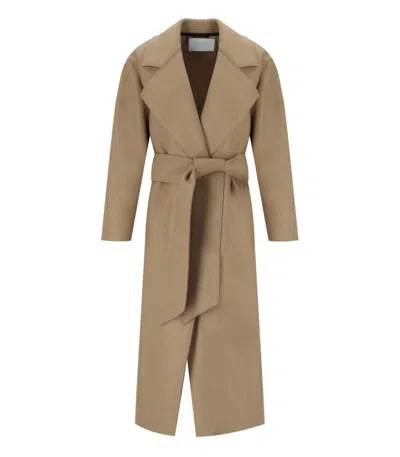 HARRIS WHARF LONDON HARRIS WHARF LONDON CAMEL COAT WITH BELT