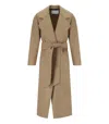 Harris Wharf London Camel Coat With Belt In Brown