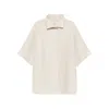 Harris Wharf London Short-sleeve Collared Jacket In Metallic