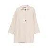 Harris Wharf London Wool High Neck Coat With Side Pockets In Sand
