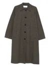 Harris Wharf London Checked Button Coat In Green