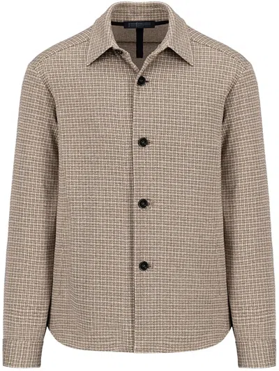 Harris Wharf London Checked Shirt Jacket In Neutrals