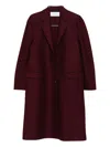 Harris Wharf London Chester Coat Pressed Wool Coat Cinabre In Burgundy