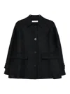 Harris Wharf London Short Structured Coat With Classic Collar In Blue