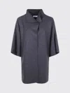 Harris Wharf London Mantle High-neck Half-sleeve Coat In Gray