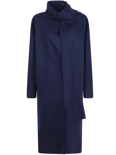 Harris Wharf London Coat Scarf "women Scarf Coat" In Blue