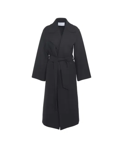 Harris Wharf London Coat With Belt At The Waist In Gray