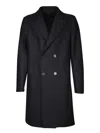 Harris Wharf London Oversized Double-breasted Black Wool Coat In Black