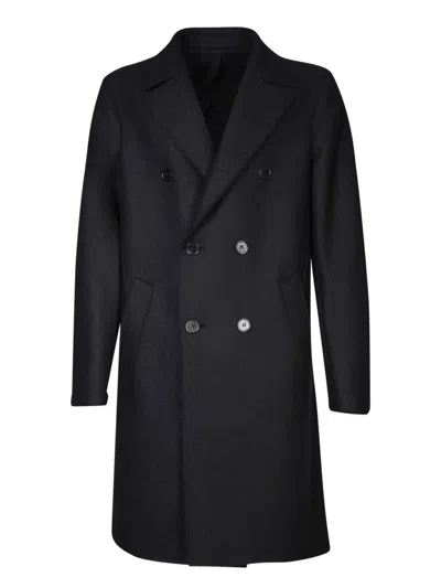 Harris Wharf London Oversized Double-breasted Black Wool Coat