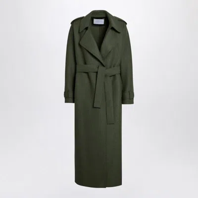 Harris Wharf London Green Wool Coat With Belt