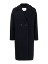 Harris Wharf London Boxy Double-breasted Coat In Azul
